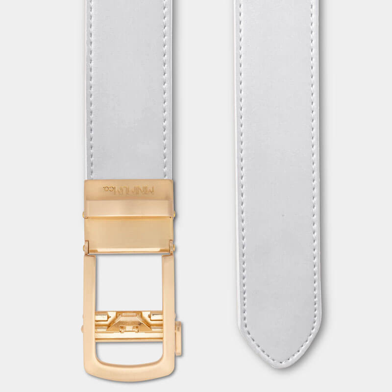 White Genuine Leather Belt - Minimum Co. Ratchet Leather Belts