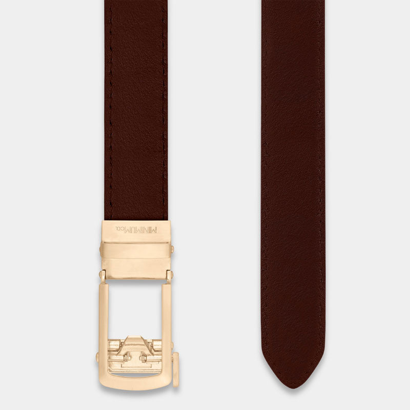Gold | Skinny Belt - Minimum Co. Ratchet Leather Belts