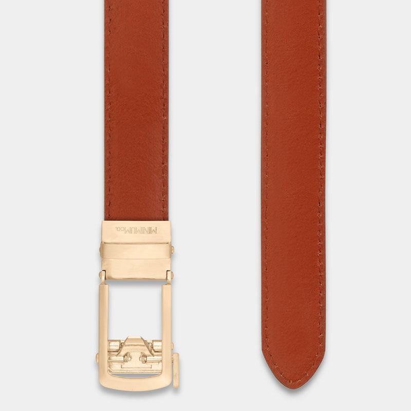 Gold | Skinny Belt - Minimum Co. Ratchet Leather Belts