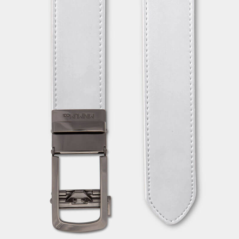 White Genuine Leather Belt - Minimum Co. Ratchet Leather Belts