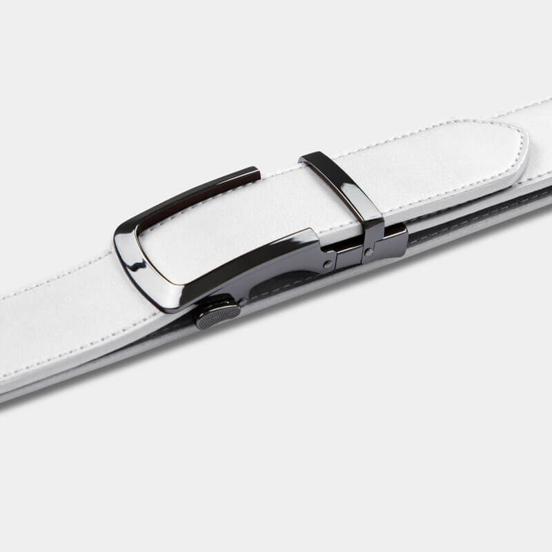 White Genuine Leather Belt - Minimum Co. Ratchet Leather Belts