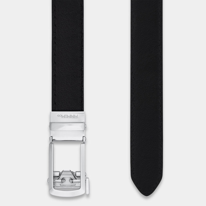 Matte Silver | Skinny Belt - Minimum Co. Ratchet Leather Belts