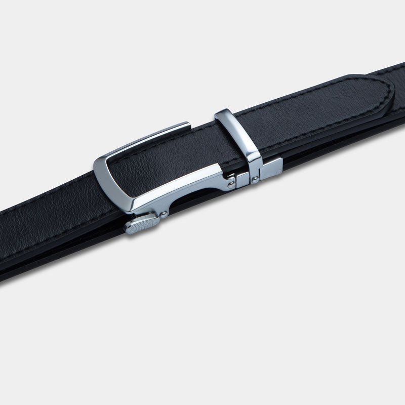 Matte Silver | Skinny Belt - Minimum Co. Ratchet Leather Belts