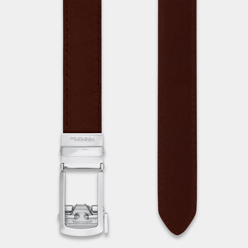 Matte Silver | Skinny Belt - Minimum Co. Ratchet Leather Belts