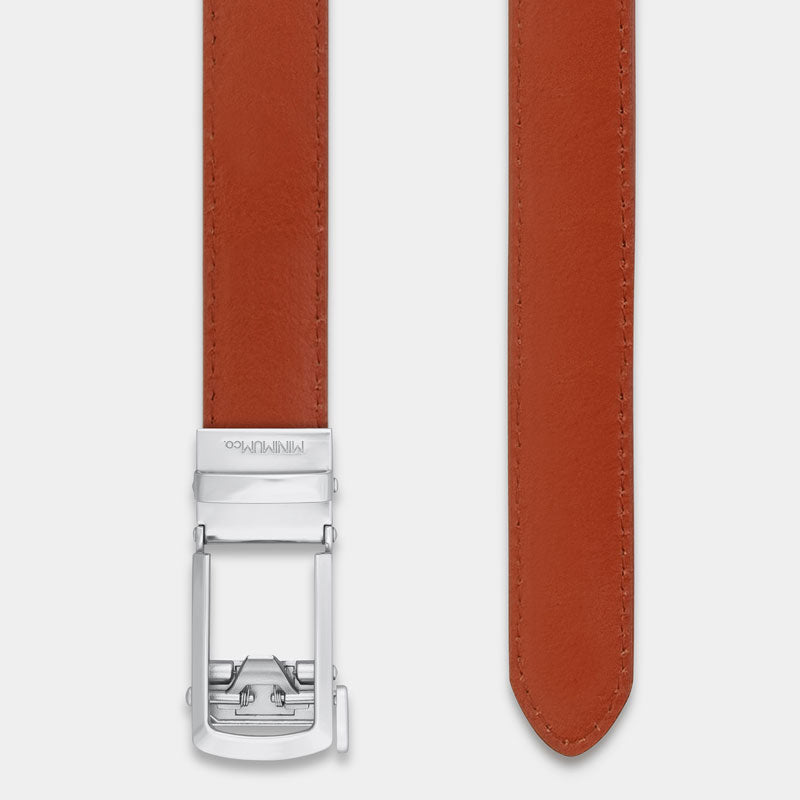 Matte Silver | Skinny Belt - Minimum Co. Ratchet Leather Belts