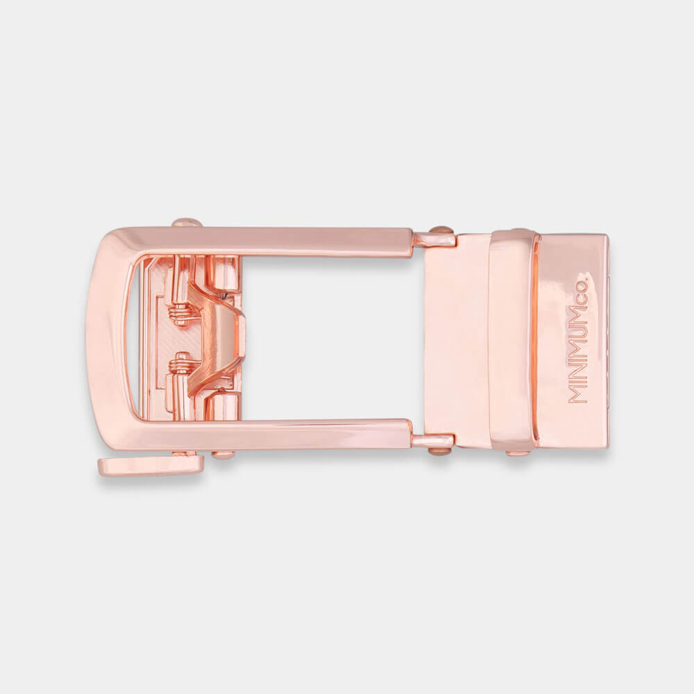 Rose Gold Skinny Buckle - Minimum Co. Ratchet Leather Belts
