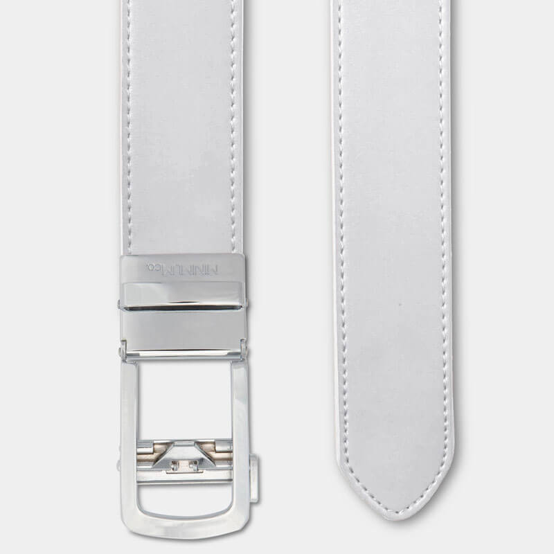 White Genuine Leather Belt - Minimum Co. Ratchet Leather Belts