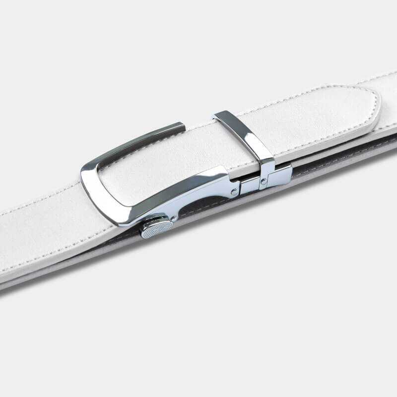 White Genuine Leather Belt - Minimum Co. Ratchet Leather Belts