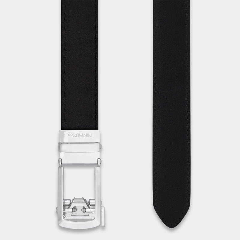 Silver | Skinny Belt - Minimum Co. Ratchet Leather Belts
