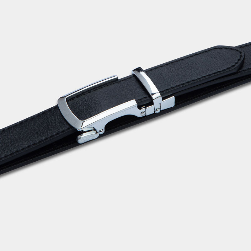 Silver | Skinny Belt - Minimum Co. Ratchet Leather Belts