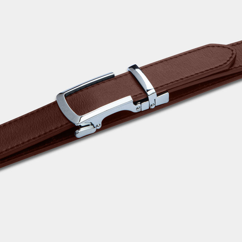 Silver | Skinny Belt - Minimum Co. Ratchet Leather Belts