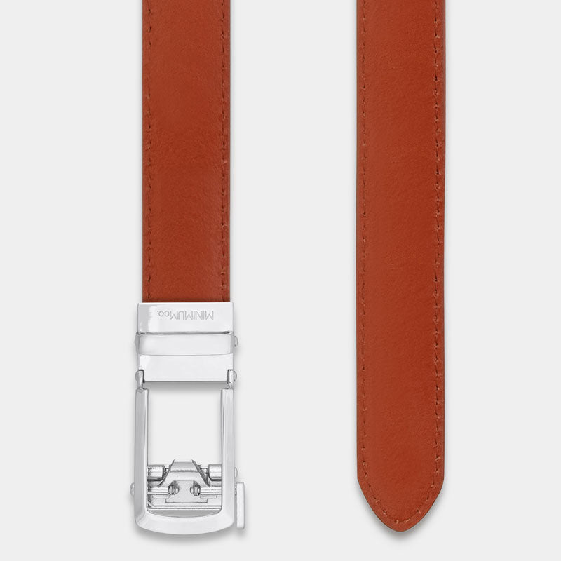 Silver | Skinny Belt - Minimum Co. Ratchet Leather Belts