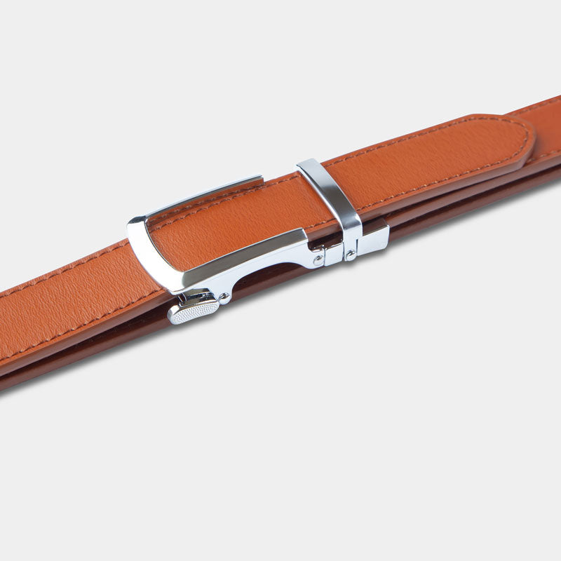 Silver | Skinny Belt - Minimum Co. Ratchet Leather Belts