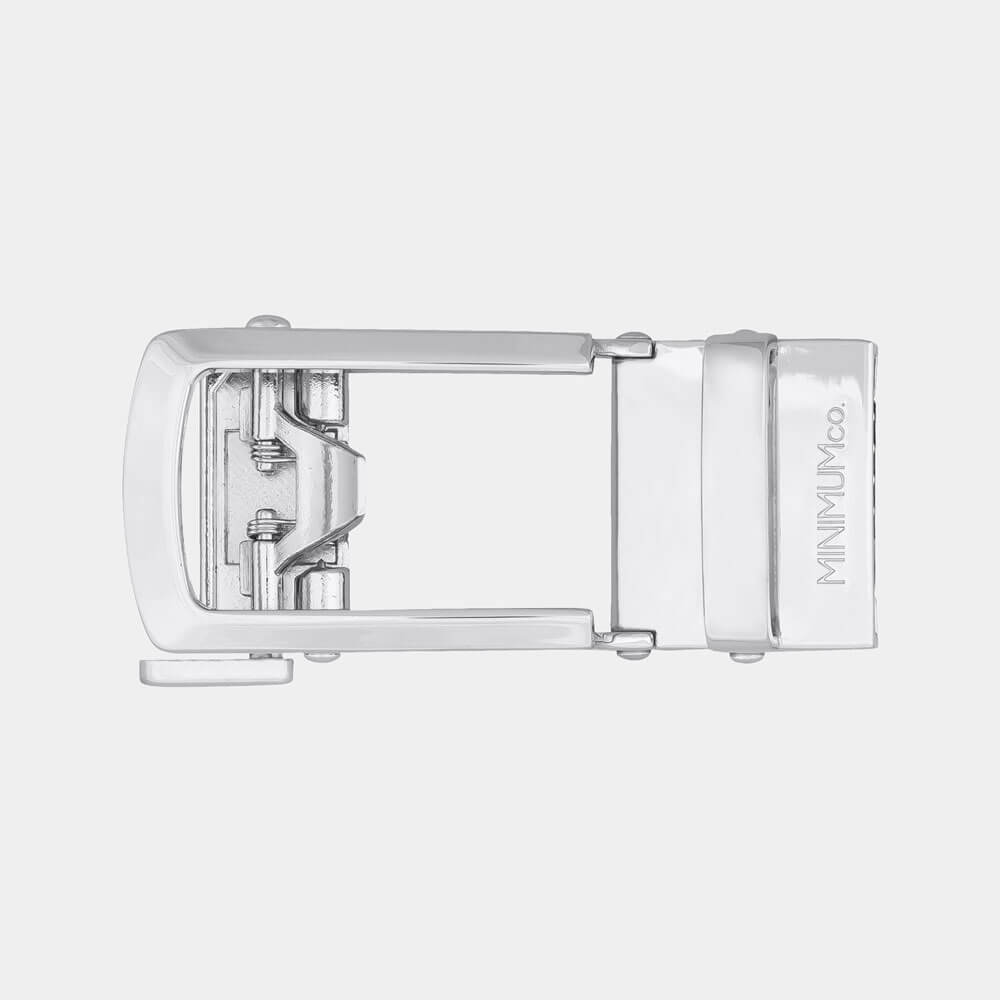 Silver Skinny Buckle - Minimum Co. Ratchet Leather Belts