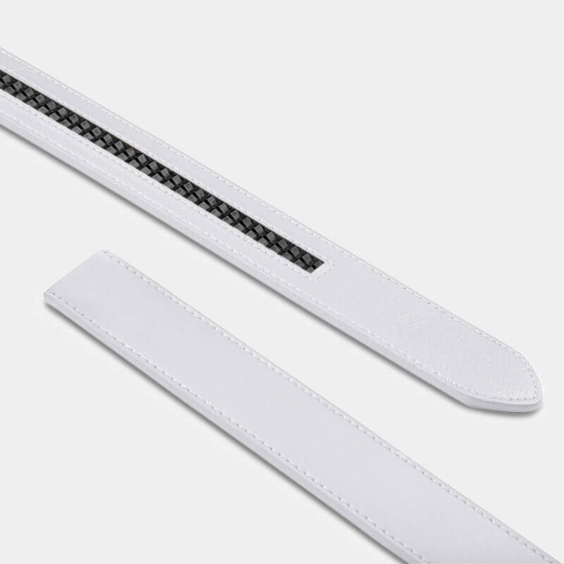White Genuine Leather Strap - Minimum Co. Ratchet Leather Belts