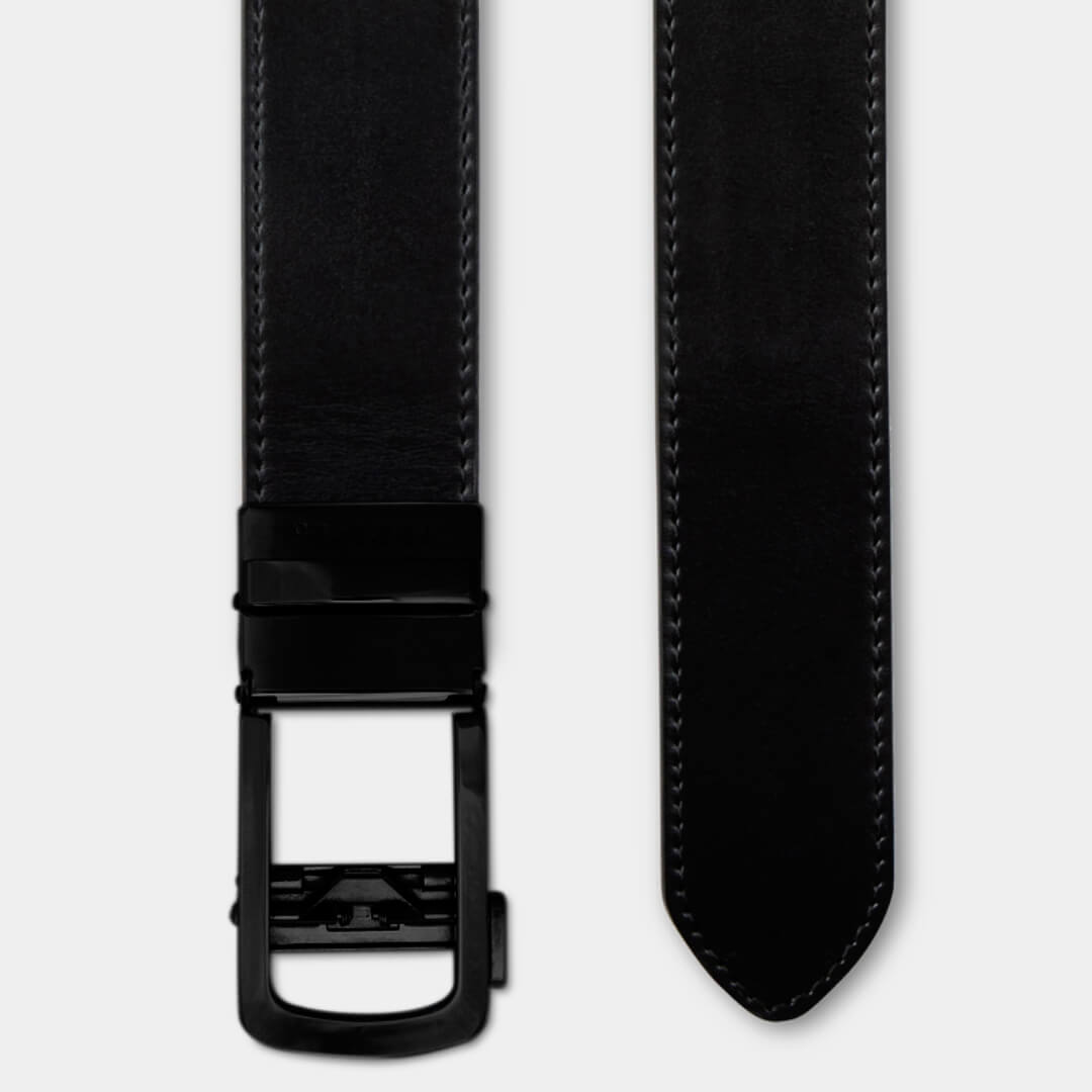 Shiny Black | Genuine Leather Belt - Minimum Co. Ratchet Leather Belts