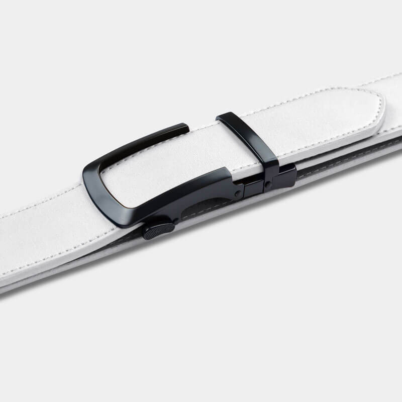 White Genuine Leather Belt