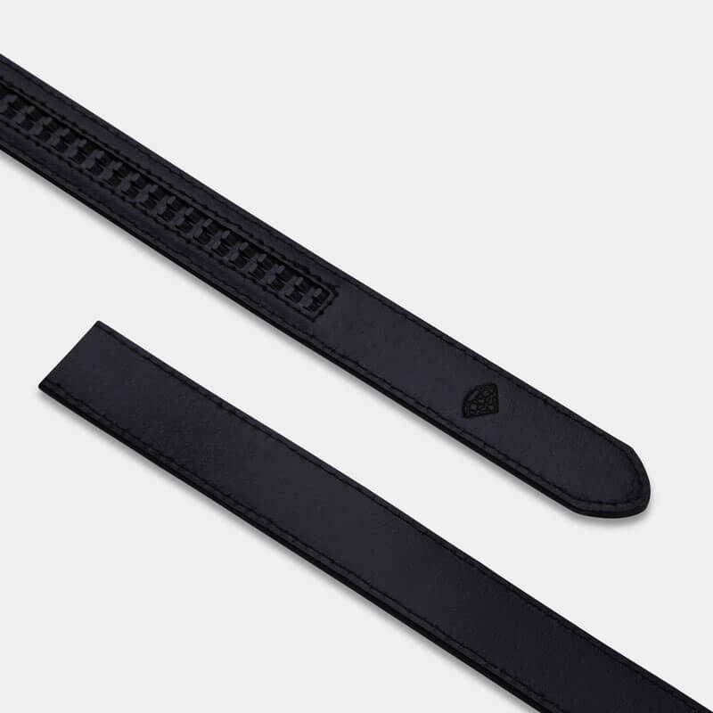 Black Skinny Leather Strap - Minimum Co. Ratchet Leather Belts