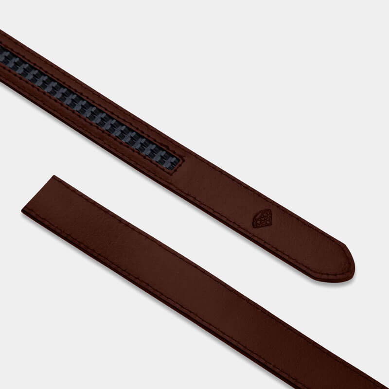 Brown Skinny Leather Strap - Minimum Co. Ratchet Leather Belts