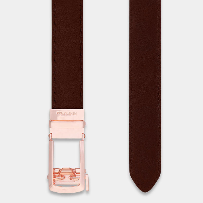 Rose Gold | Skinny Belt - Minimum Co. Ratchet Leather Belts