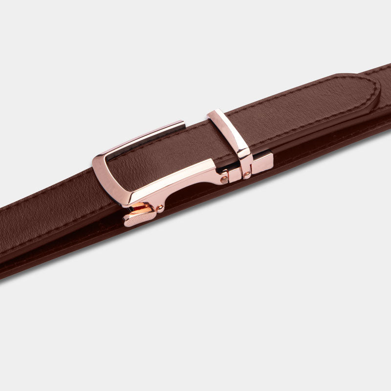 Rose Gold | Skinny Belt - Minimum Co. Ratchet Leather Belts