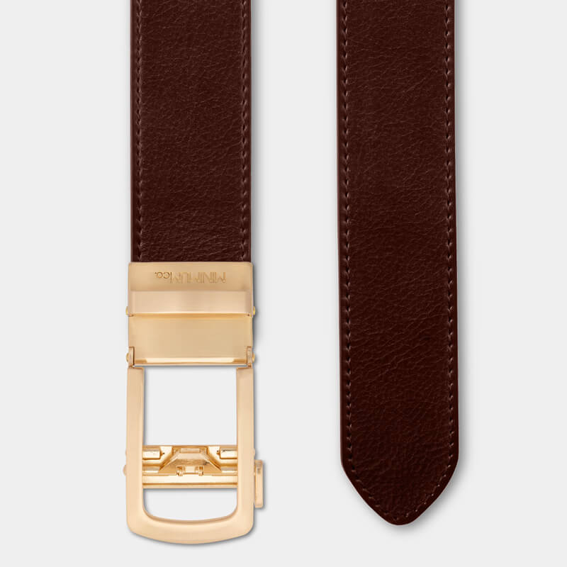 Gold | Full Grain Leather - Minimum Co. Ratchet Leather Belts