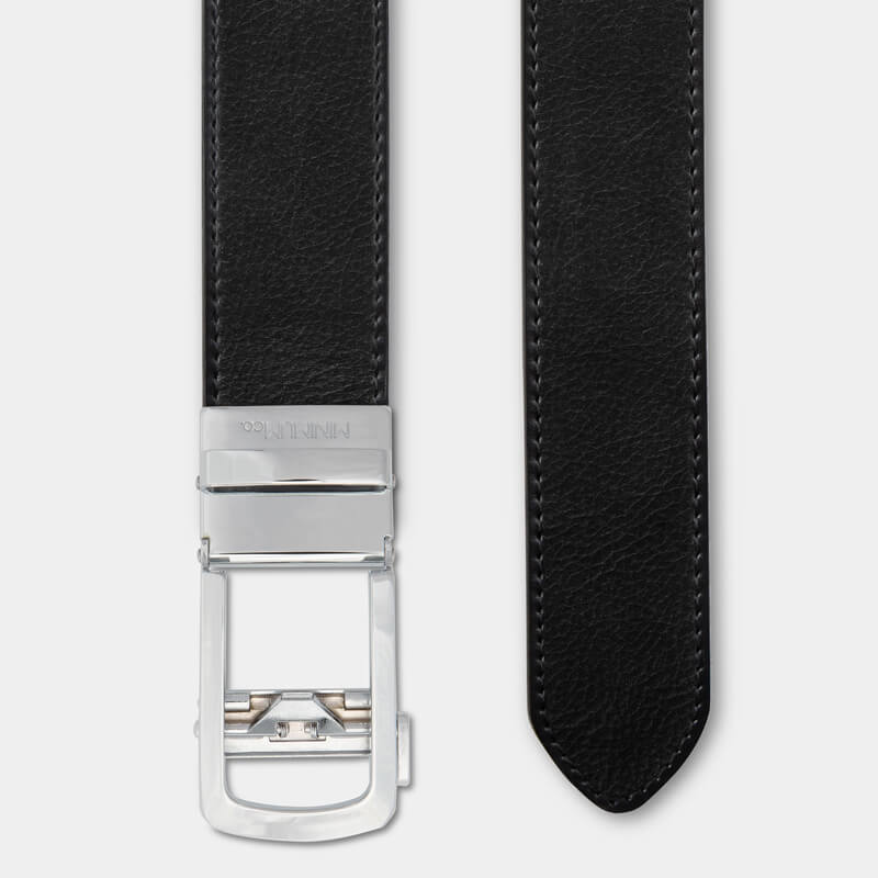 Silver | Full Grain Leather - Minimum Co. Ratchet Leather Belts